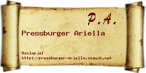 Pressburger Ariella névjegykártya
